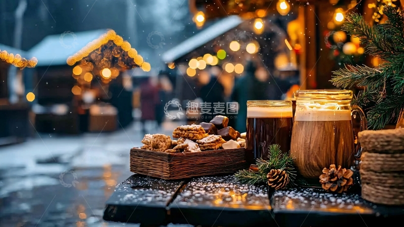 高清大图下载【趣麦麦图】圣诞市集美食