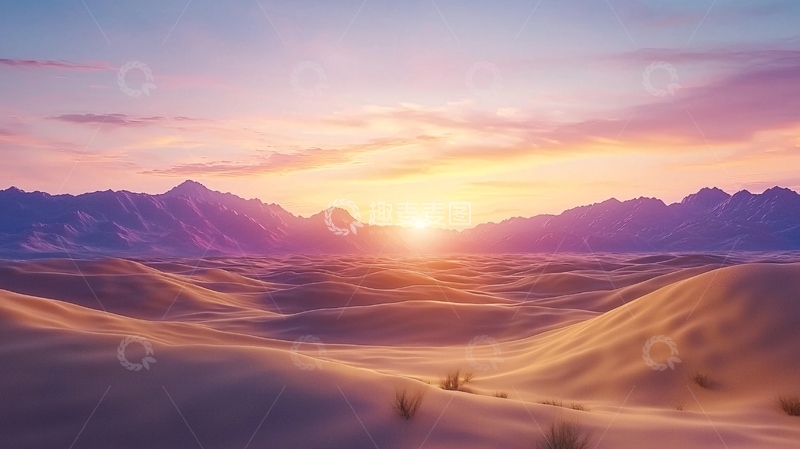 高清大图下载【趣麦麦图】沙漠日落高清图片