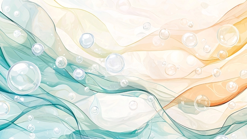 高清大图下载【趣麦麦图】流动的水彩气泡背景