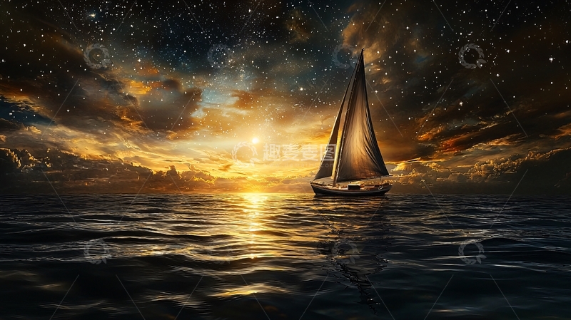 高清大图下载【趣麦麦图】海上帆船高清图片