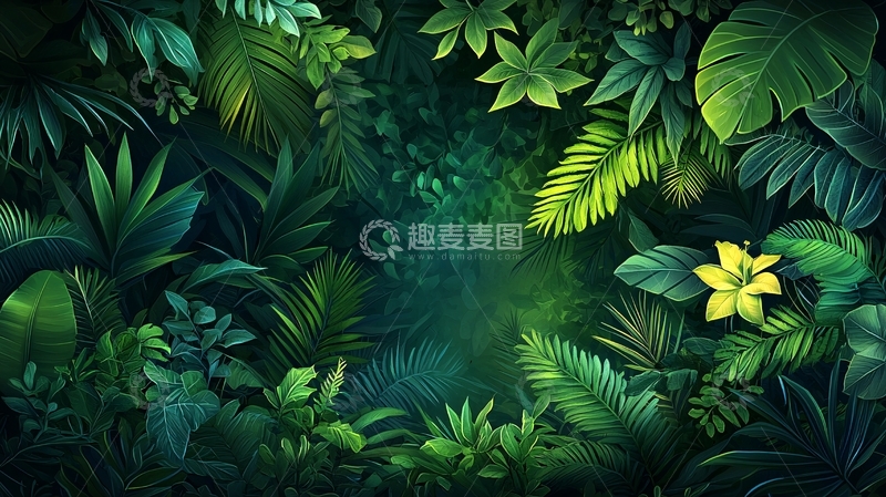 高清大图下载【趣麦麦图】茂密的热带雨林景观