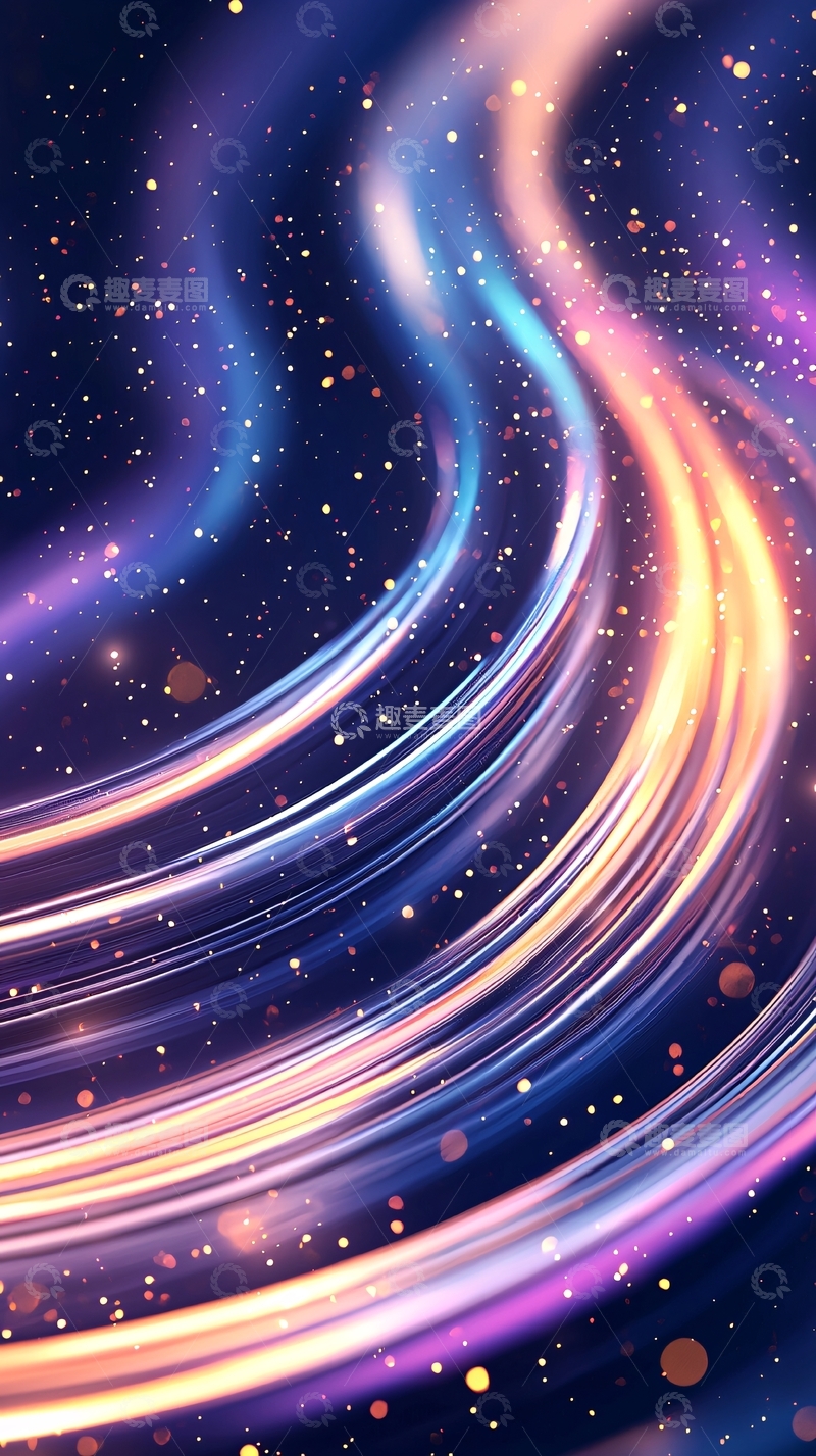 高清大图下载【趣麦麦图】绚丽星光拖尾背景