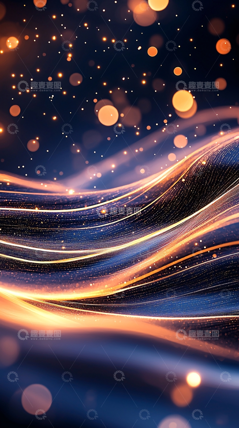 高清大图下载【趣麦麦图】金色光线下的抽象波浪背景