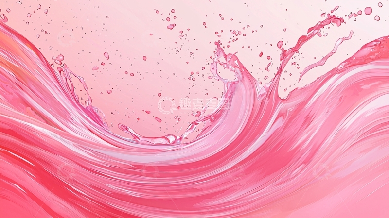 高清大图下载【趣麦麦图】粉色液体波浪飞溅