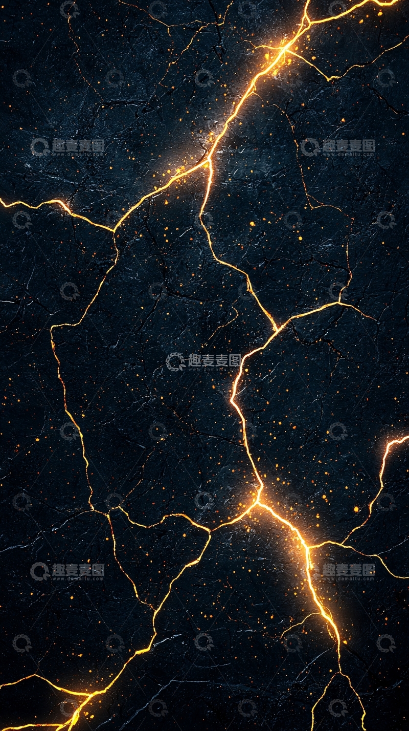 高清大图下载【趣麦麦图】夜空下的金色裂痕