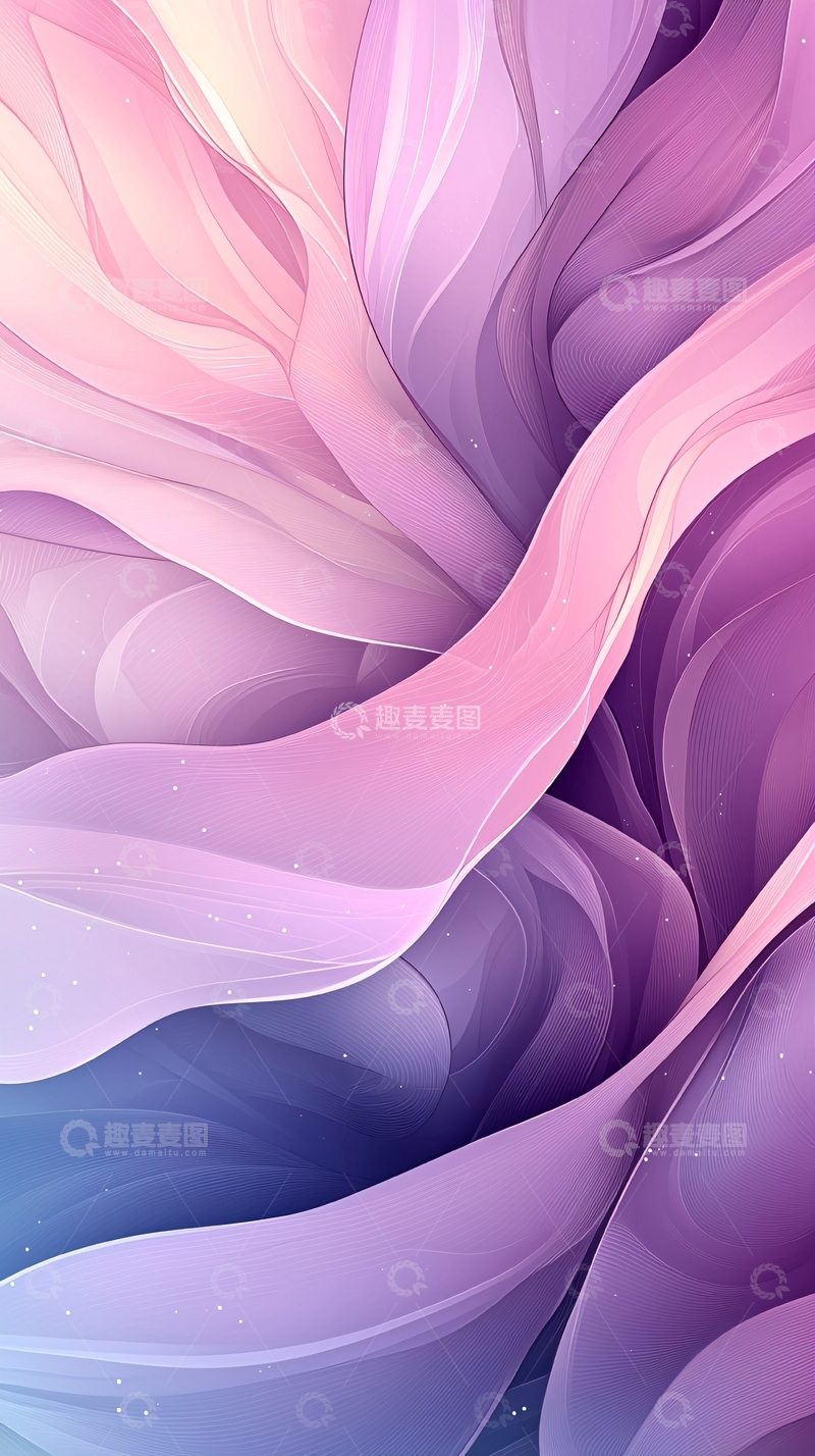 高清大图下载【趣麦麦图】梦幻渐变粉紫花瓣纹理
