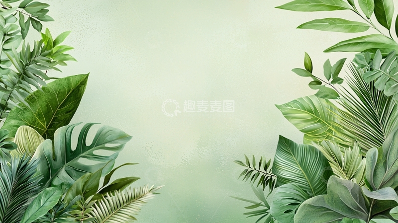 高清大图下载【趣麦麦图】绿色植物清新背景