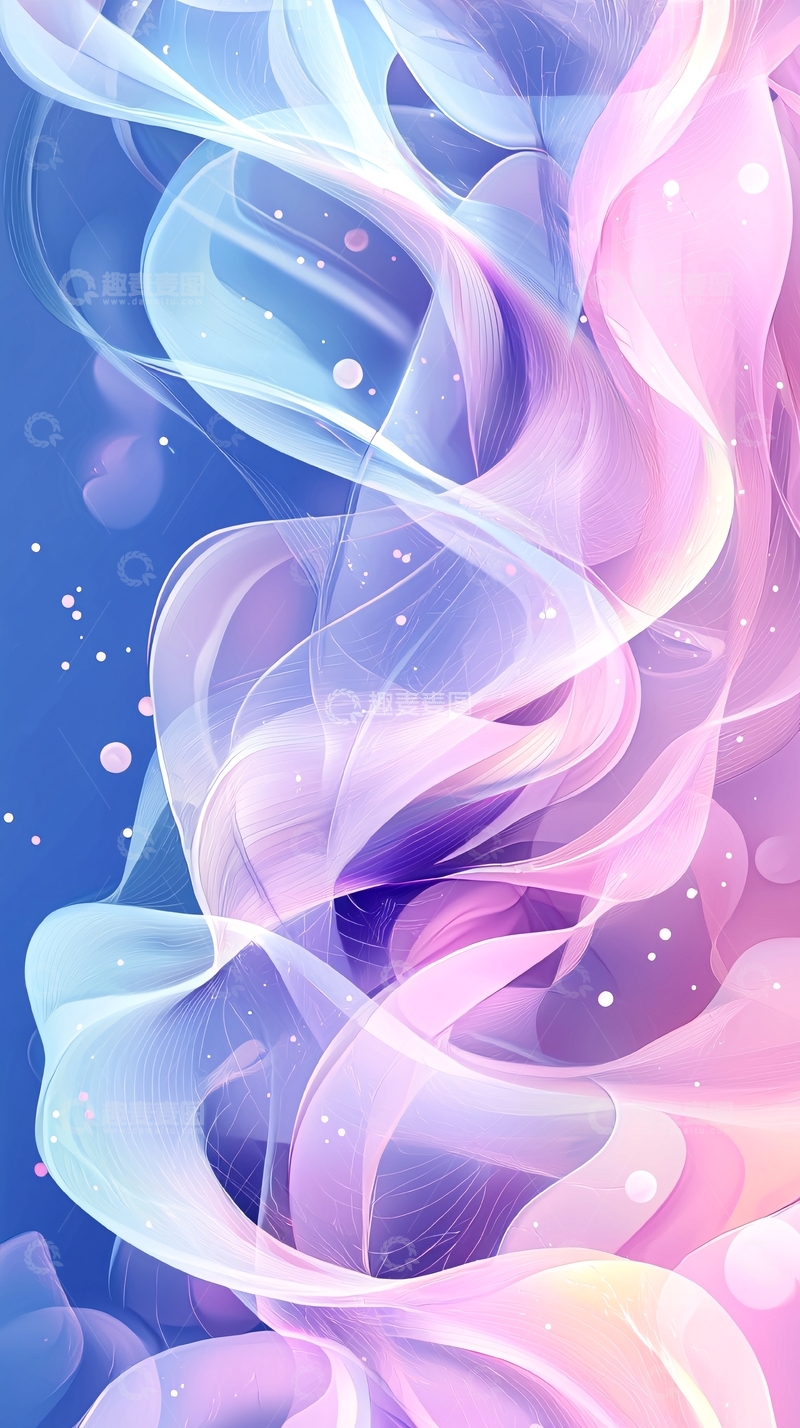 高清大图下载【趣麦麦图】梦幻粉紫蓝渐变烟雾背景
