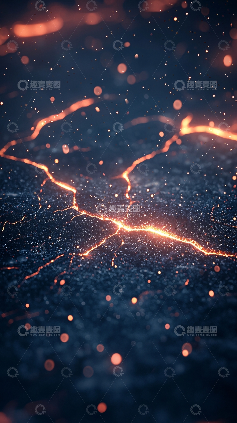 高清大图下载【趣麦麦图】岩浆裂缝地面纹理背景