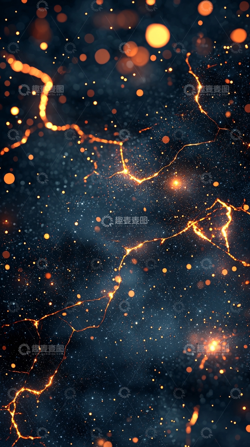 高清大图下载【趣麦麦图】星空裂缝金色光芒