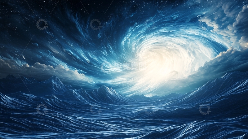高清大图下载【趣麦麦图】海面上的漩涡云