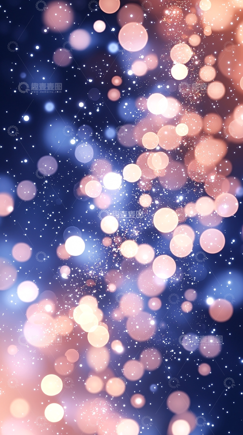 高清大图下载【趣麦麦图】蓝色星空梦幻光斑背景