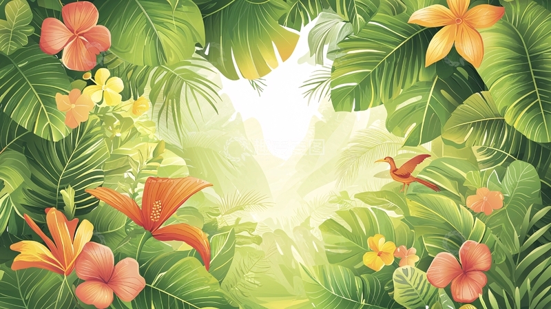 高清大图下载【趣麦麦图】热带雨林背景