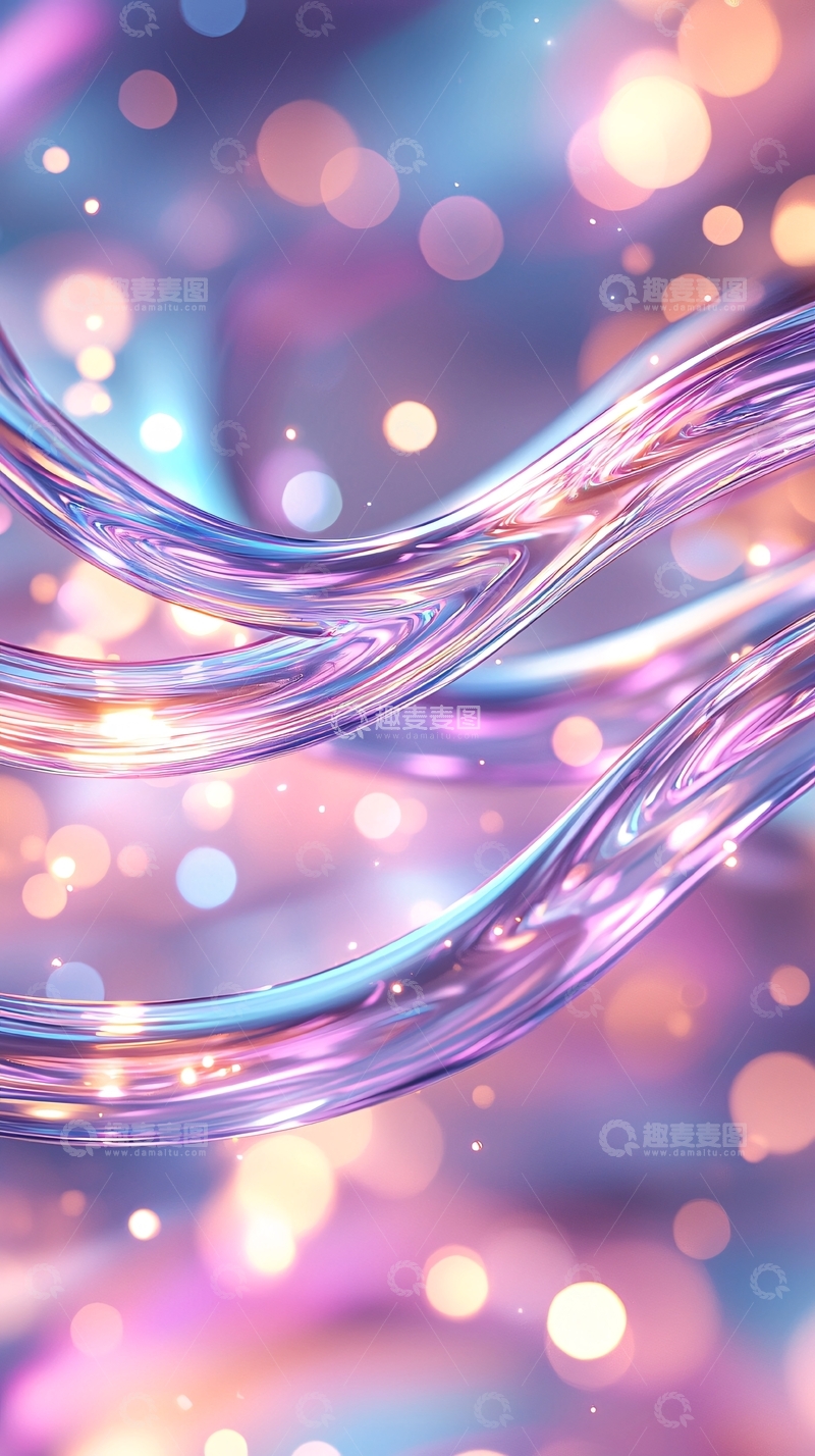 高清大图下载【趣麦麦图】紫色透明流动曲线