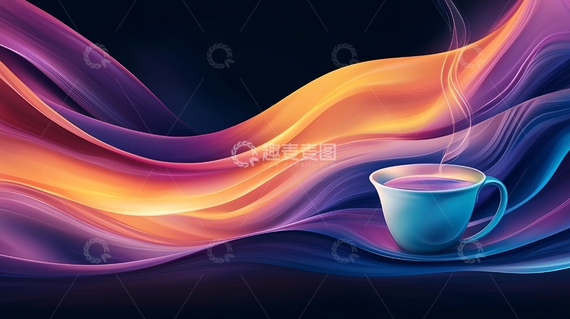 高清大图下载【趣麦麦图】热气腾腾的咖啡抽象背景