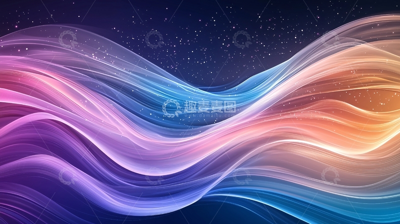 高清大图下载【趣麦麦图】彩色光线流动波纹
