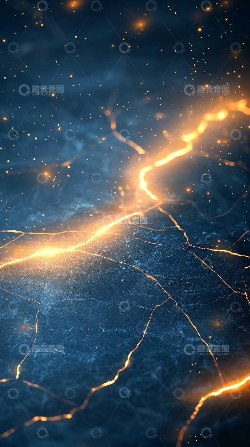 高清大图下载【趣麦麦图】蓝色背景金色线条