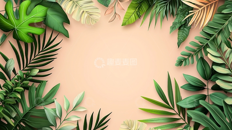 热带叶子背景框架