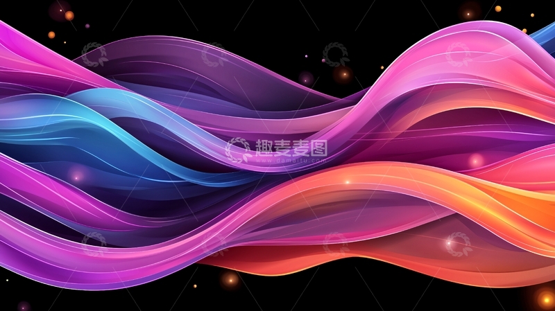 高清大图下载【趣麦麦图】彩色波浪曲线渐变背景
