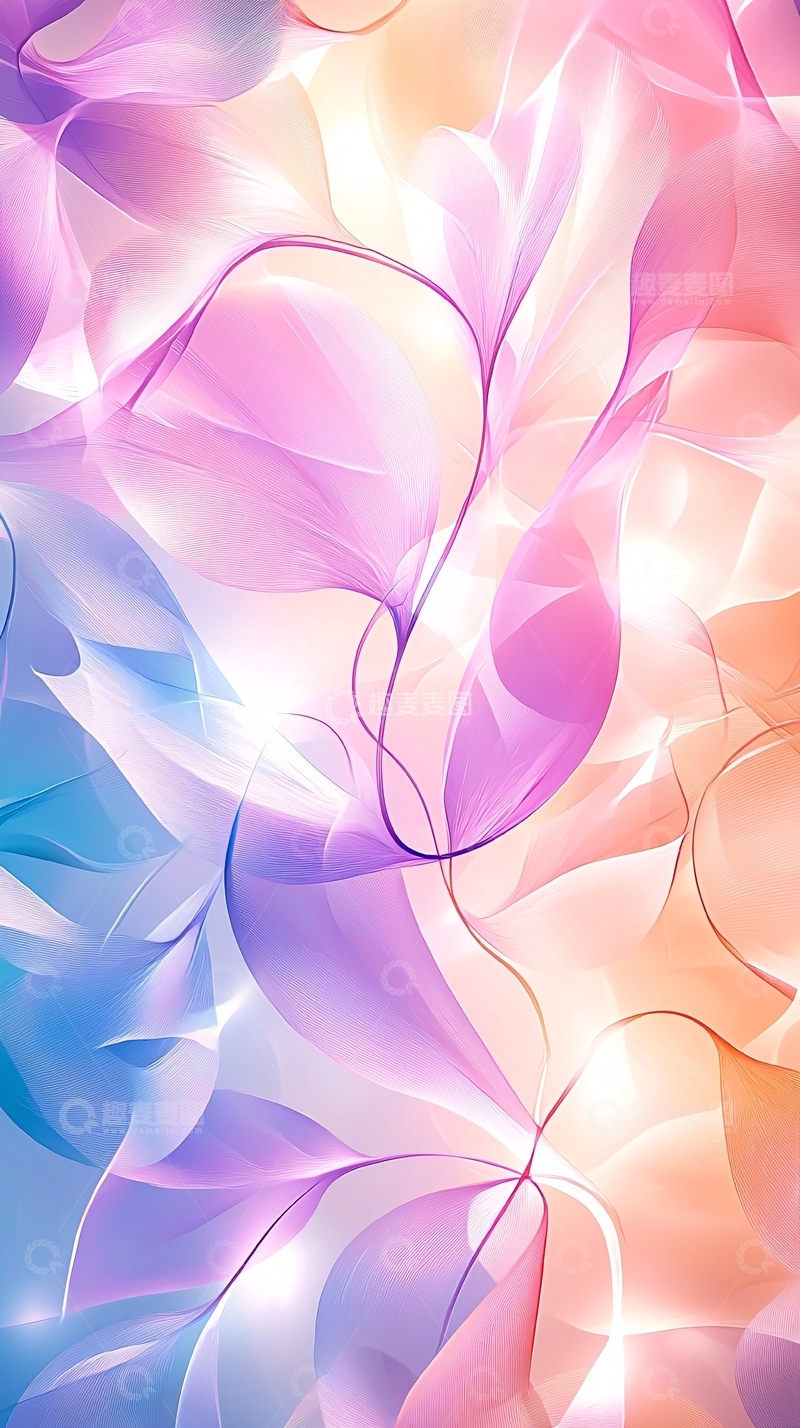 高清大图下载【趣麦麦图】柔和色彩渐变花朵背景