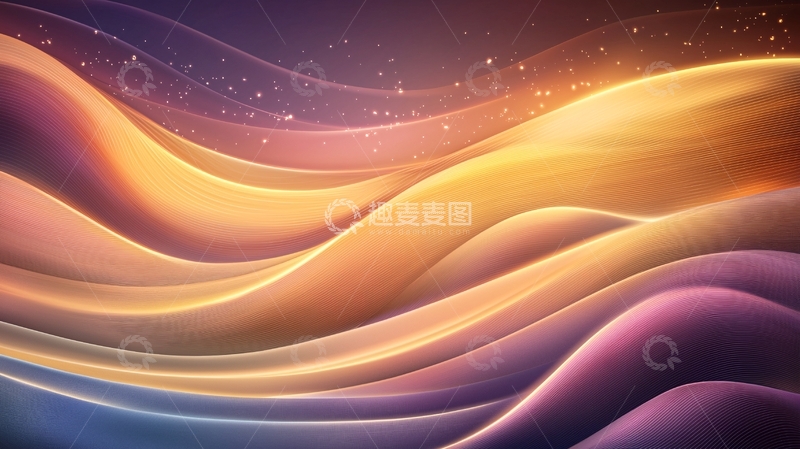 抽象渐变波浪曲线