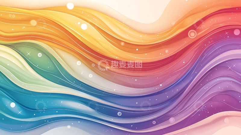 高清大图下载【趣麦麦图】色彩缤纷的波浪背景