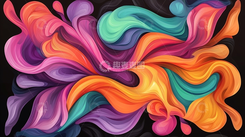 高清大图下载【趣麦麦图】抽象彩色水彩背景