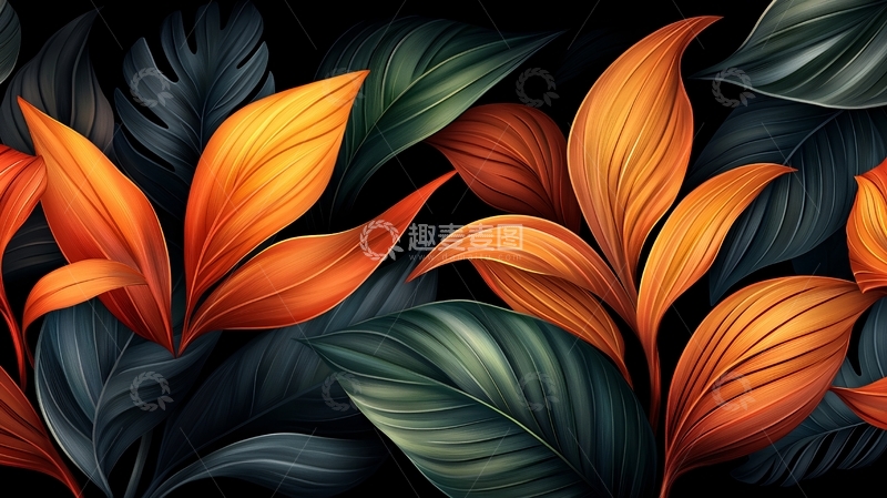 高清大图下载【趣麦麦图】抽象叶片高清图片