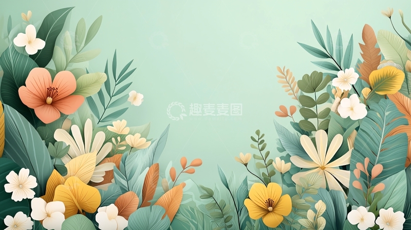 高清大图下载【趣麦麦图】清新花卉背景图