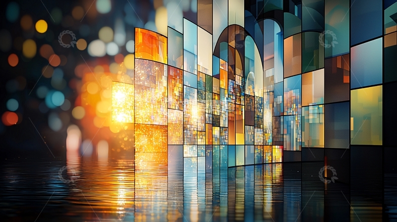 高清大图下载【趣麦麦图】抽象城市夜景艺术图案