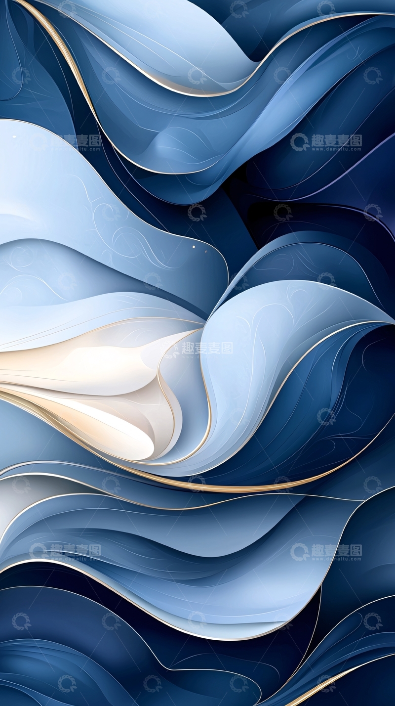 高清大图下载【趣麦麦图】抽象蓝色水波纹