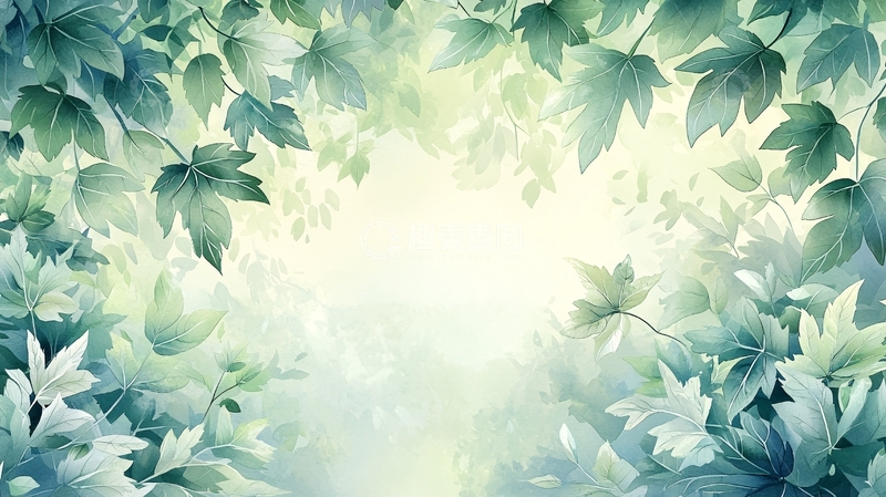 高清大图下载【趣麦麦图】绿叶环绕的柔和光芒