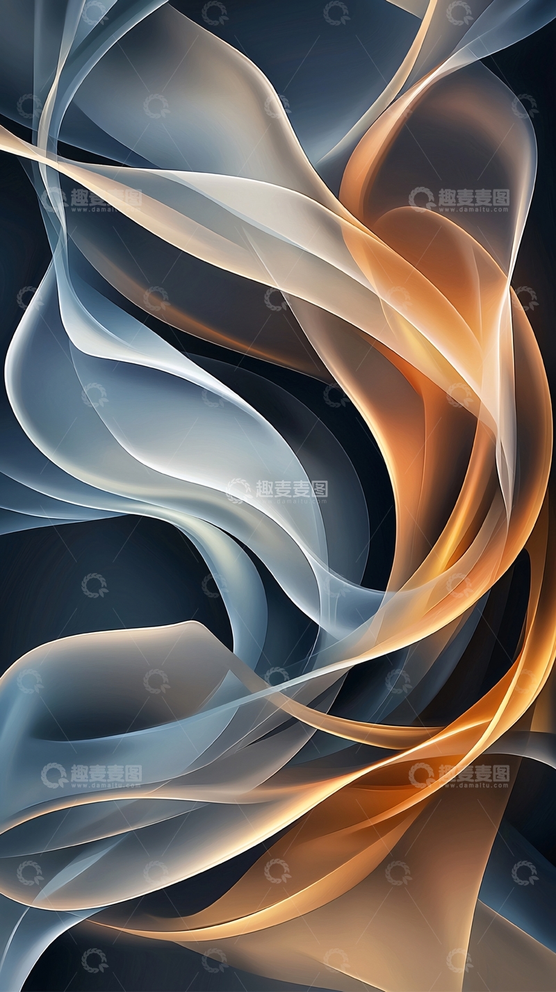 高清大图下载【趣麦麦图】抽象艺术曲线流动