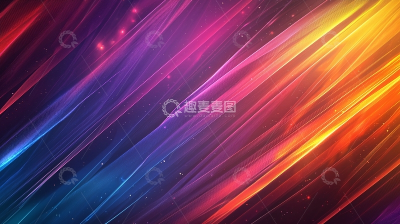高清大图下载【趣麦麦图】彩色光线汇聚流动背景