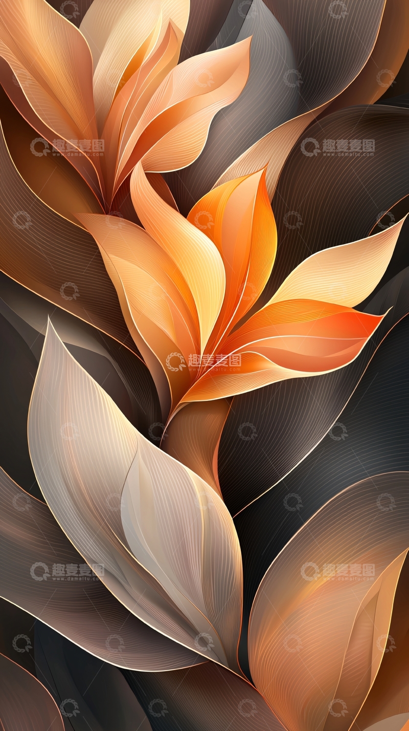 高清大图下载【趣麦麦图】抽象花卉艺术背景