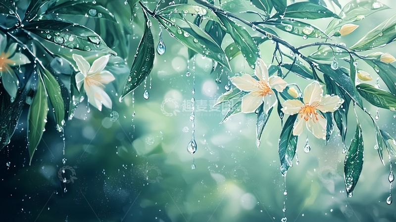 高清大图下载【趣麦麦图】花朵上的雨珠清新唯美