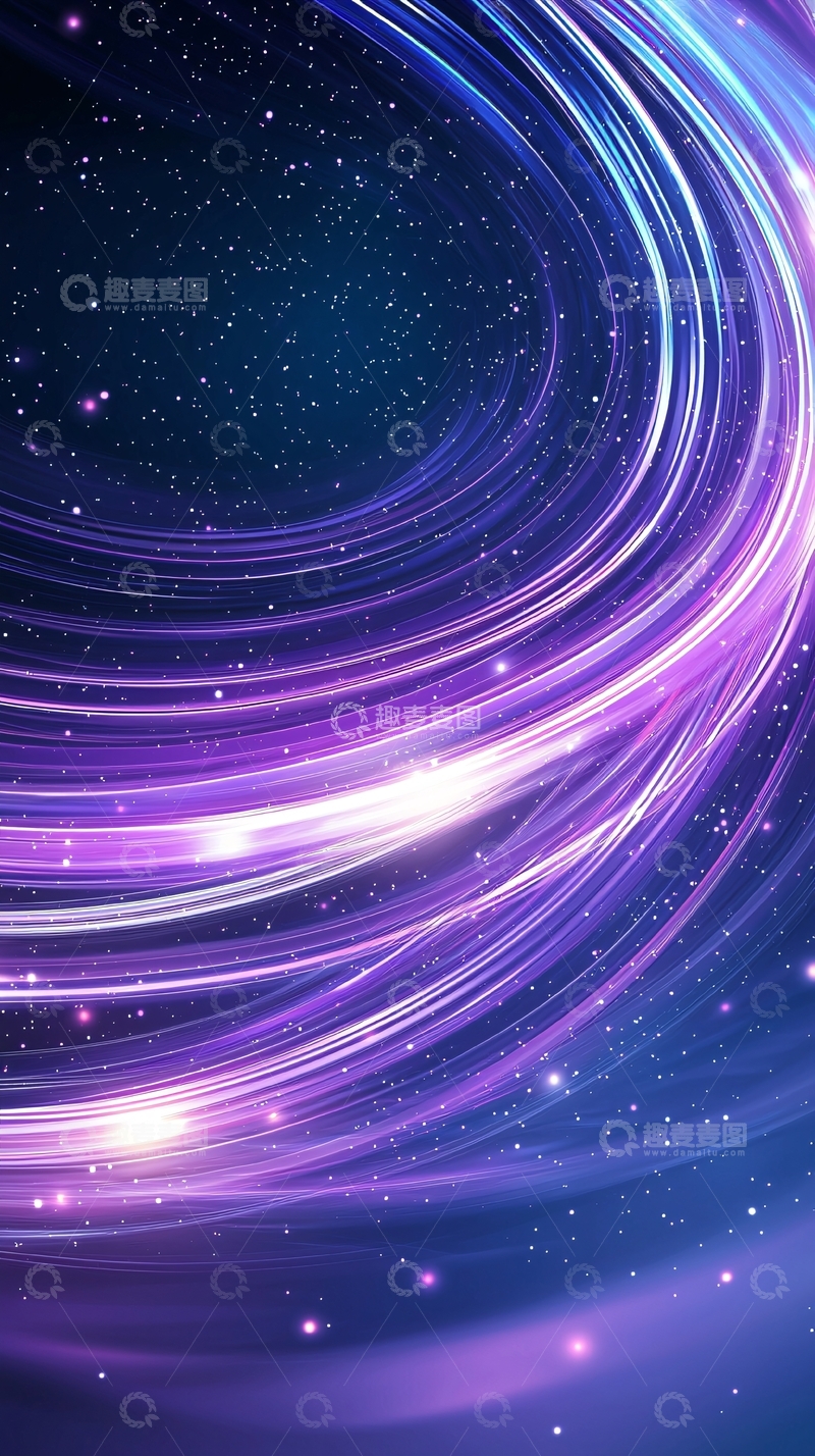 高清大图下载【趣麦麦图】紫色光晕星空背景