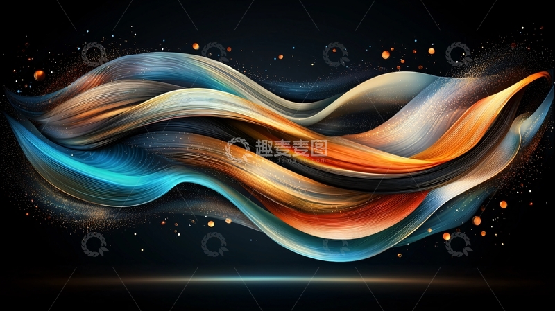 高清大图下载【趣麦麦图】抽象彩色流动曲线