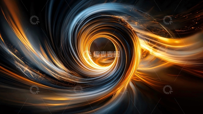 高清大图下载【趣麦麦图】金色蓝色漩涡抽象图
