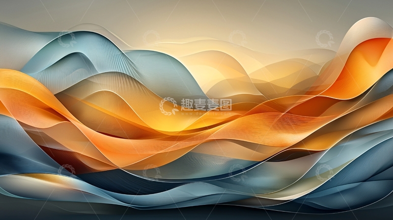 高清大图下载【趣麦麦图】抽象曲线背景