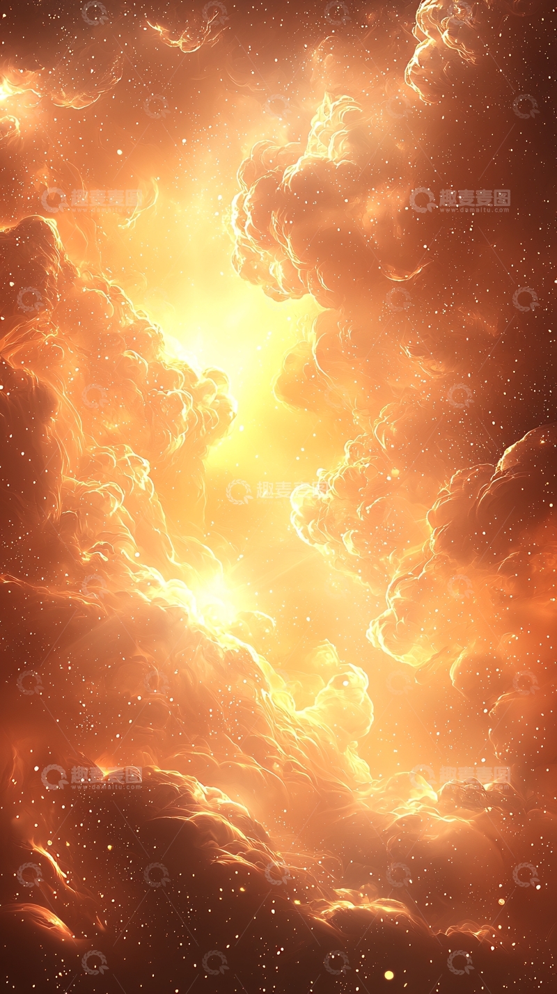 高清大图下载【趣麦麦图】金色星云宇宙空间感