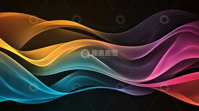 高清大图下载【趣麦麦图】彩色波浪流线