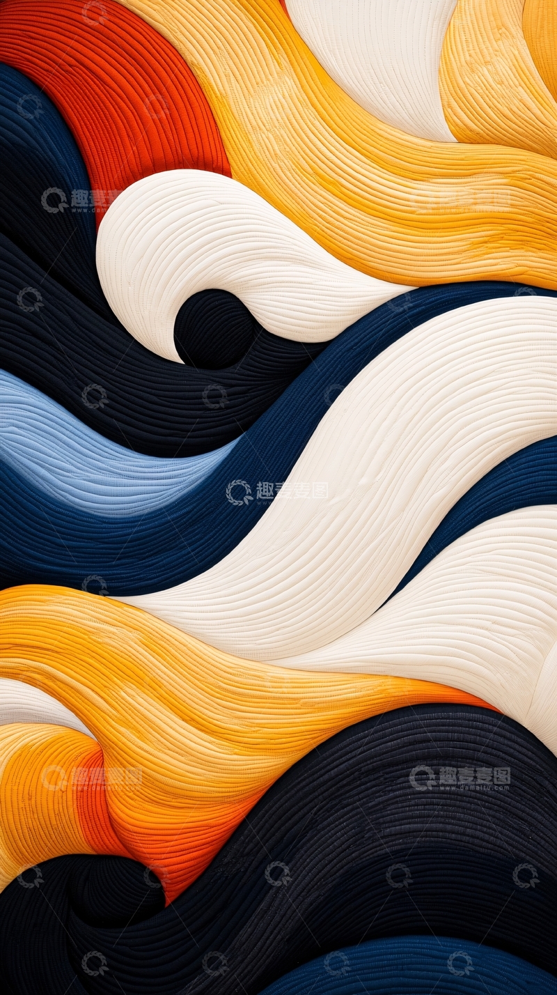高清大图下载【趣麦麦图】彩色线条交织的抽象图案