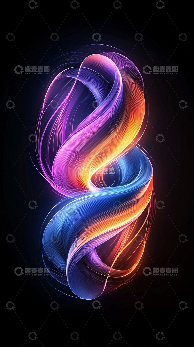 高清大图下载【趣麦麦图】彩色流动光线抽象艺术