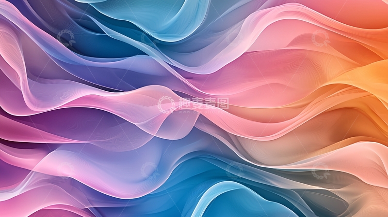 高清大图下载【趣麦麦图】抽象彩色波浪背景