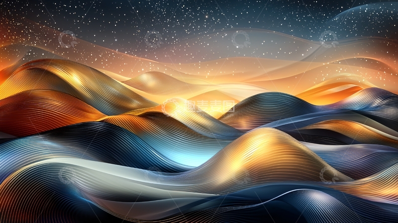 高清大图下载【趣麦麦图】抽象山水星空图