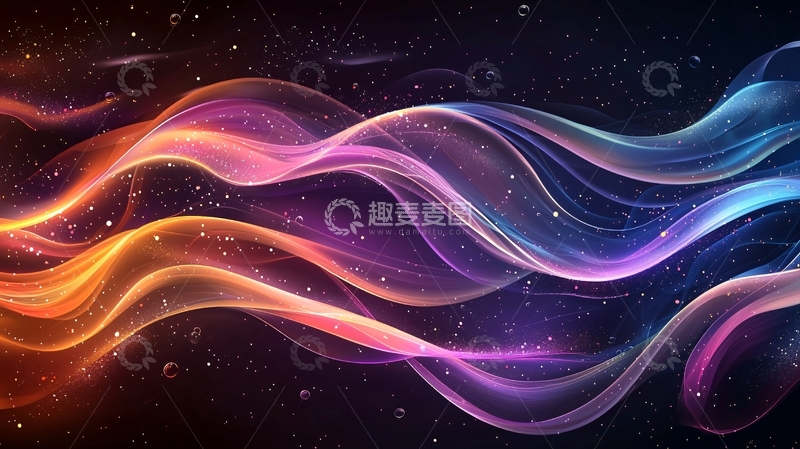 高清大图下载【趣麦麦图】彩色光线流动背景