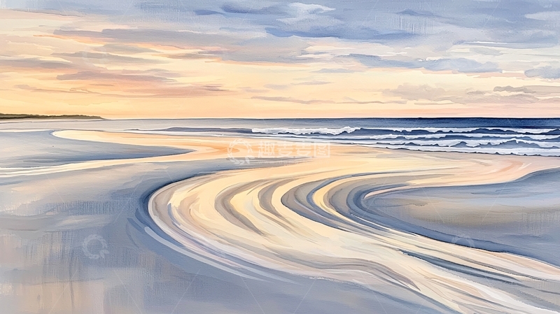 高清大图下载【趣麦麦图】海滩日落高清图片