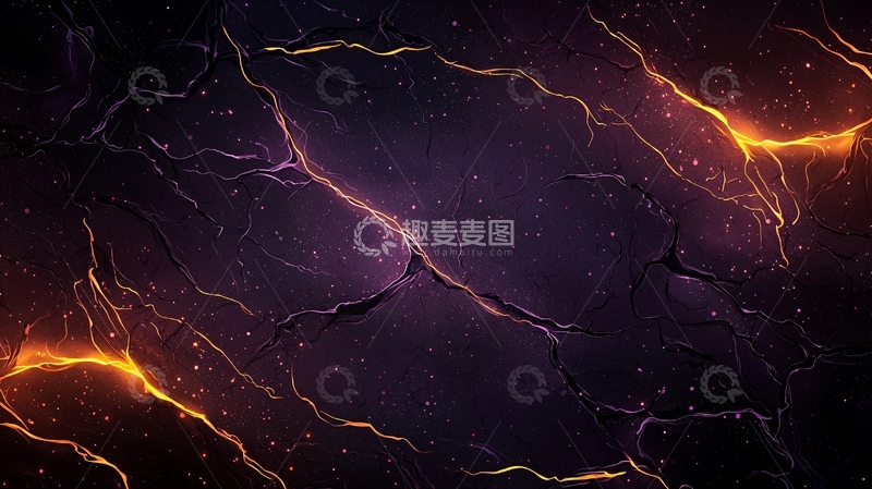 高清大图下载【趣麦麦图】紫色裂纹与金色光芒