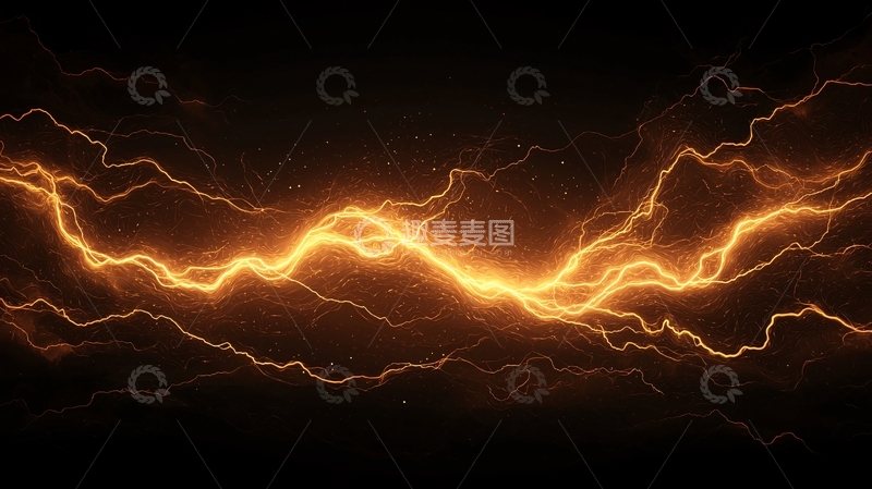 高清大图下载【趣麦麦图】金色闪电穿梭于黑暗